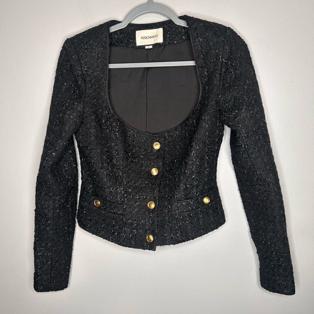 Revolve Assignment Bianca Sparkle Tweed Jacket - Picture 2 of 4